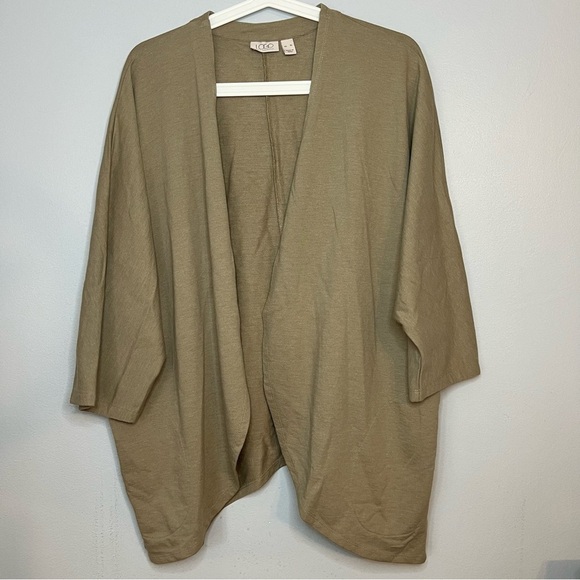 LOGO Lori Goldstein Shrug Jacket Cardigan Soft Willow Sz XL Dolman A378404 Beige - Picture 1 of 8